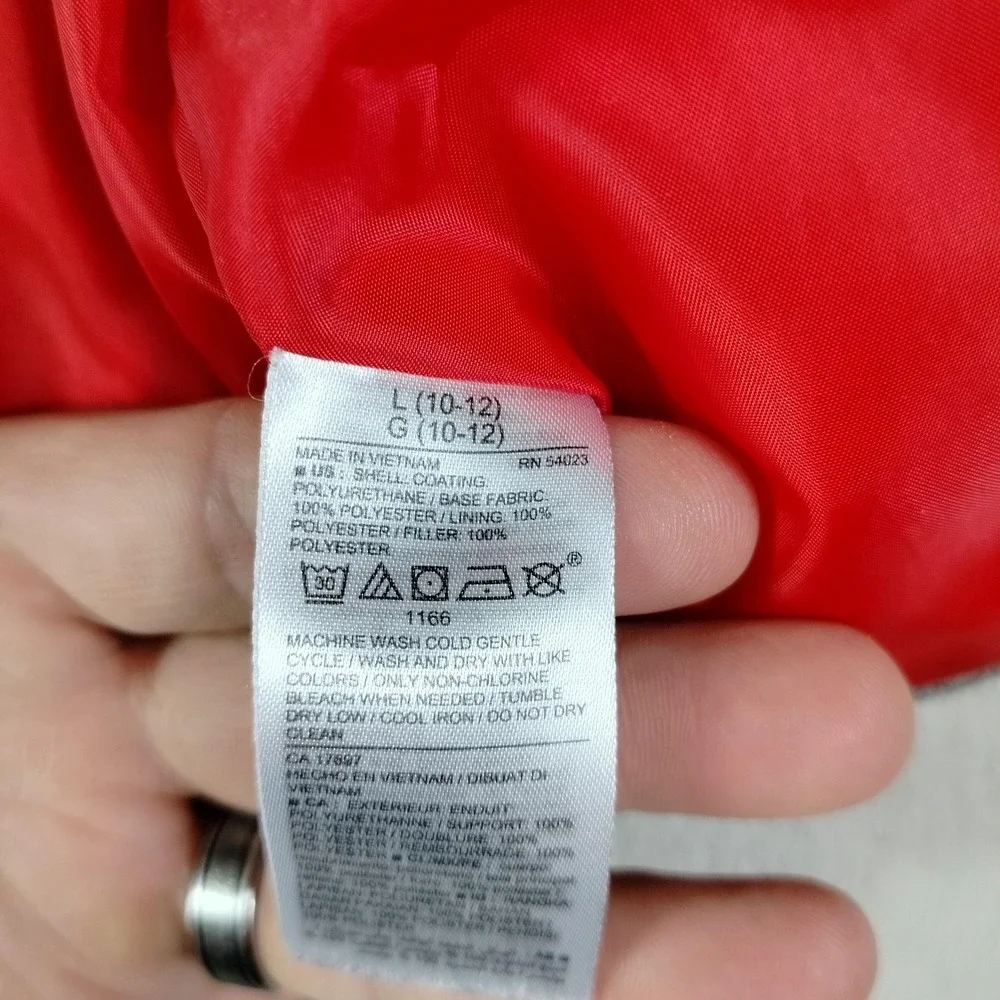 Old Navy Vest Youth Large 10-12 Gray Hooded Quilted Puffer School Winter Warm